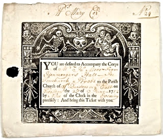 Invitation to a funeral 1712.     